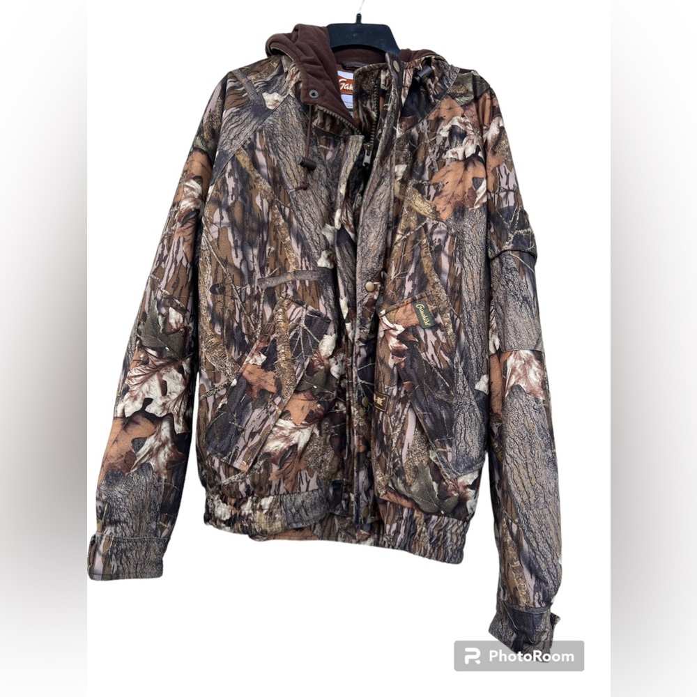 Gamehide Camo Mossy Oak Dry Plus Hooded Hunting Jacket size L outdoor